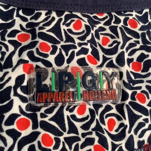 Lapagayo Holland Pullover Cotton Top Blue White and Red Floral - Picture 8 of 9